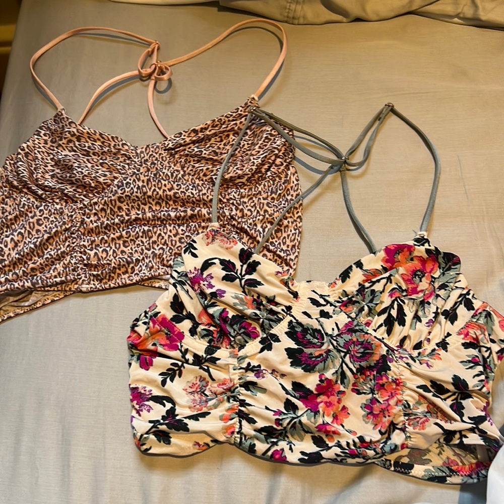 Urban Outfitters Out From Under Tops BUNDLE. Cheetah and Floral crop top